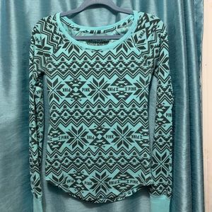 PINK waffle knit long sleeve